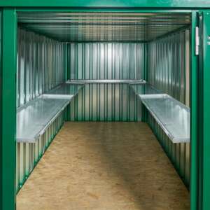 4m Flat Pack Container Shelving Bundle – Both Sides & Rear (Single Tier)