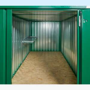 4m Flat Pack Container Shelving Bundle – Part Length (Single Tier)
