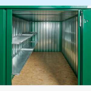4m Flat Pack Container Shelving Bundle – Single Side (Two Tier)