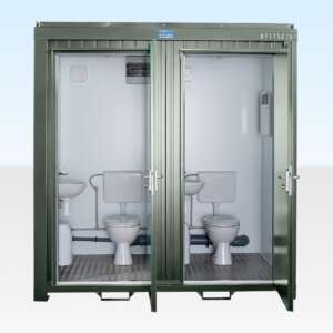 1+1 Double Mains Toilet 2.4m x 1.4m (RAL 6007)