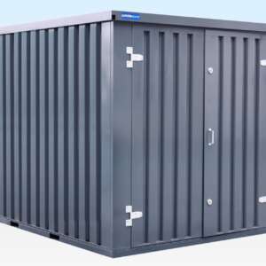 3m Flat Pack Storage Container – Powder Coated Grey
