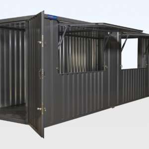 8m x 2m End Linked Flat Packed Kiosk Bundle (RAL7015)