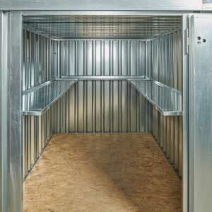 3m Flat Pack Container Shelving Bundle – Both Sides & Rear (Single Tier)