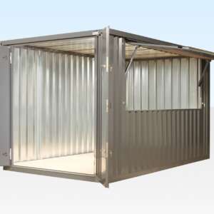 4m XL Flat Pack Kiosk (RAL7015) – Grey